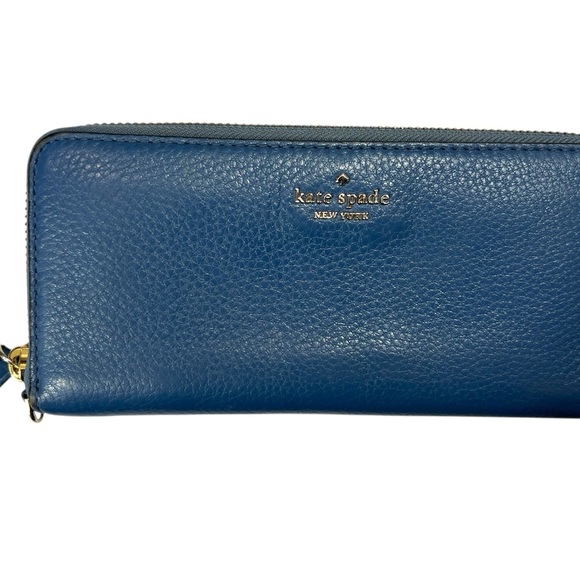 kate spade Handbags - Kate Spade Blue Leather Wallet/Wristlet